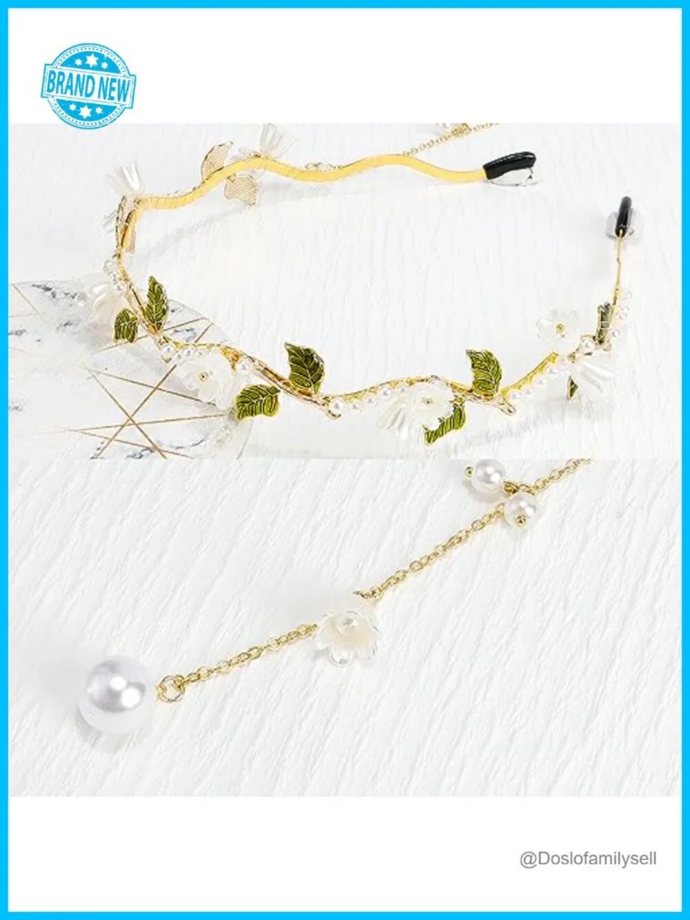 Gold Leaf Boho Headband Wedding Fairy Headpiece Bridal Crown Hair Vine
